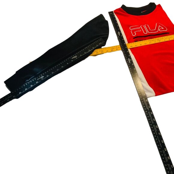 Fila Peloton Color Block Soft Velour Sweatshirt Women Size L Red Black White - Picture 8 of 12